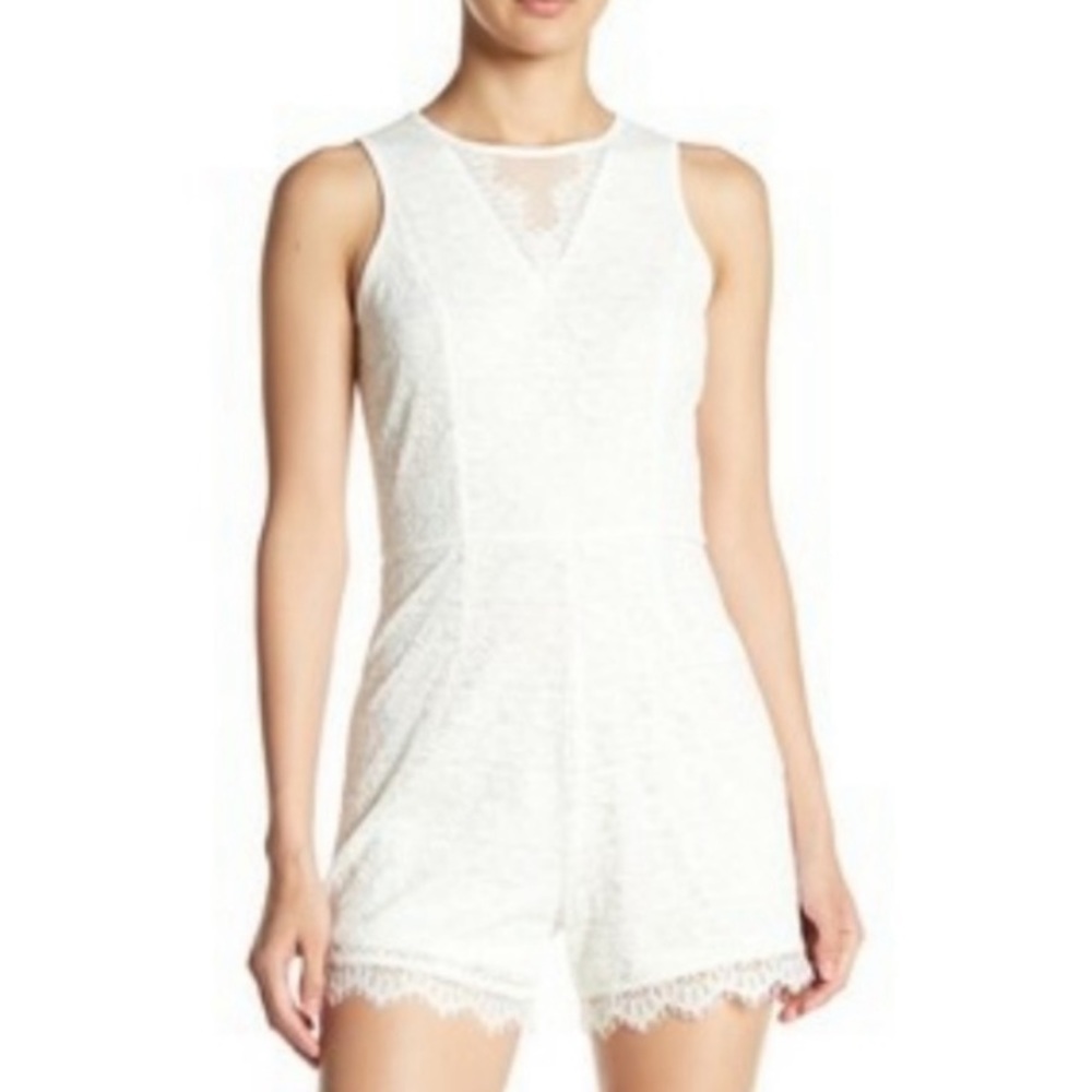 Bebe White Lace Romper